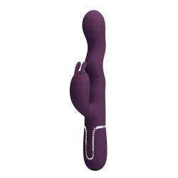 PRETTY LOVE - VIBRADOR RABBIT LOURSEN CON MOVIMIENTO OSCILANTE Y 7 VIBRACIONES RECARGABLE USB MORADO