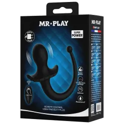 MR PLAY - VIBRADOR ANAL Y PERINEAL CON CONTROL REMOTO INALÁMBRICO NEGRO