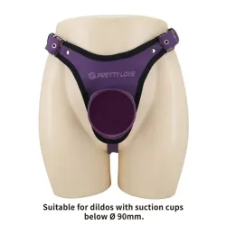 PRETTY LOVE - ARNÉS UNIVERSAL TIPO BRAGA PARA STRAP-ON MORADO Y NEGRO