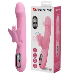 PRETTY LOVE - BELLA VIBRADOR RABBIT CON ESTIMULACIÓN MARIPOSA Y LED ROSA