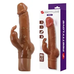 PRETTY LOVE - ELLISON VIBRADOR RABBIT REALÍSTICO 22,6 CM Ø 4,2 CM COLOR MARRÓN