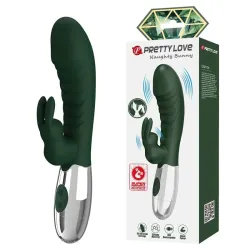 PRETTY LOVE - VIBRADOR RABBIT NAUGHTY BUNNY 30 FUNCIONES RECARGABLE USB VERDE